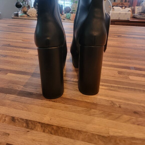 Scoop Slingback Kitten Heel Black Platform Boots - Picture 6 of 15